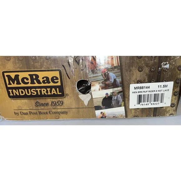 McRae Industrial‎ MR88144 Men’s Brown Leather Steel Toe Safety Boots 11.5M NEW