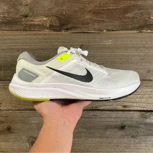 Men Nike Nike Air Zoom Structure 24 White Volt Green Running Shoes Sneakers
