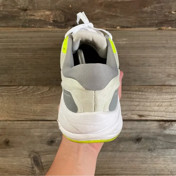 Men Nike Nike Air Zoom Structure 24 White Volt Green Running Shoes Sneakers