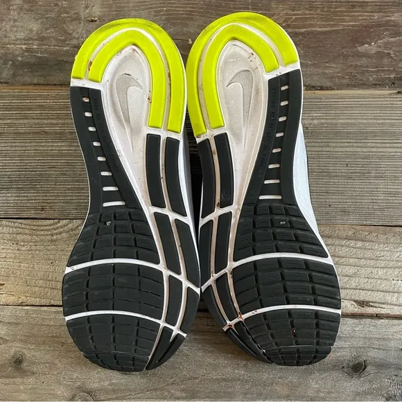 Men Nike Nike Air Zoom Structure 24 White Volt Green Running Shoes Sneakers