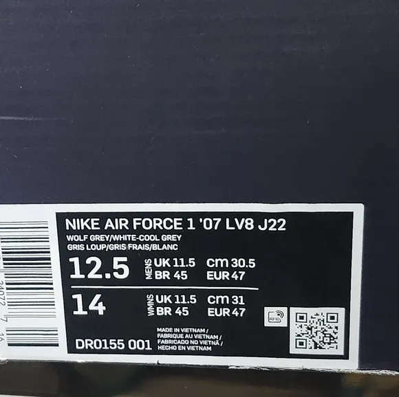 Mens 12.5 Wolf gray AF1 '07 LV8