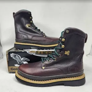Men's 9W Georgia Boot 8&quot; Georgia Giant work boots in brown leather G8274 9 Wide