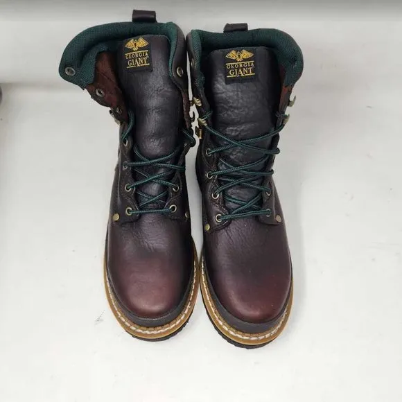 Men's 9W Georgia Boot 8&quot; Georgia Giant work boots in brown leather G8274 9 Wide
