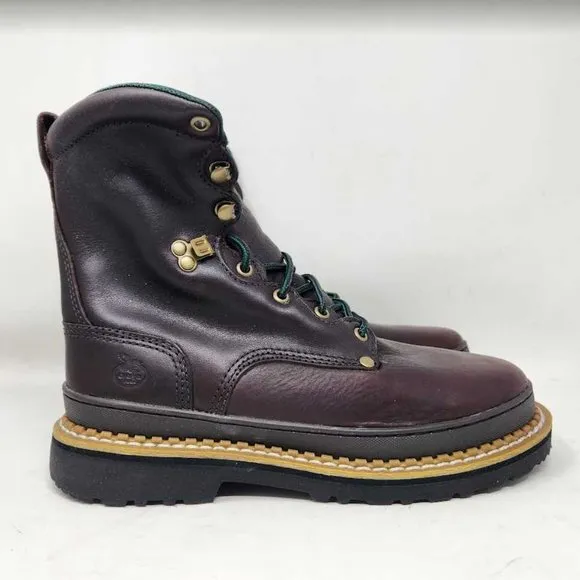 Men's 9W Georgia Boot 8&quot; Georgia Giant work boots in brown leather G8274 9 Wide