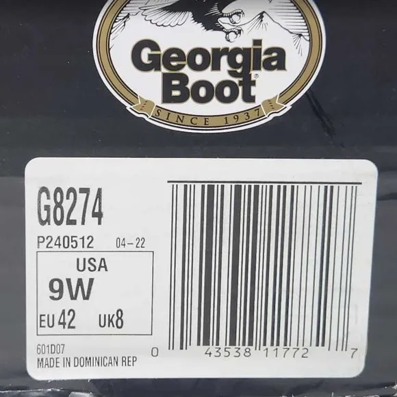 Men's 9W Georgia Boot 8&quot; Georgia Giant work boots in brown leather G8274 9 Wide