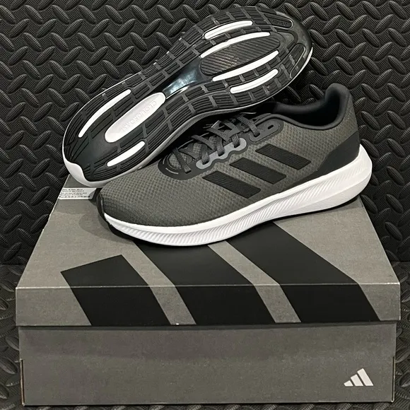 Mens Adidas Athletic Running Shoes Black‎ Grey Size 12