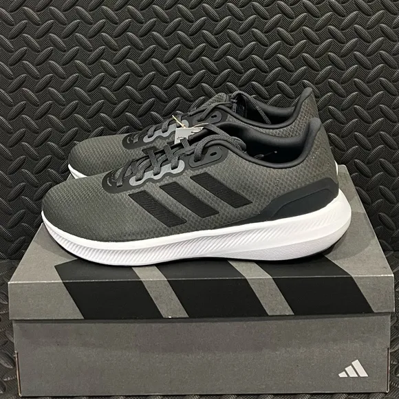 Mens Adidas Athletic Running Shoes Black‎ Grey Size 12