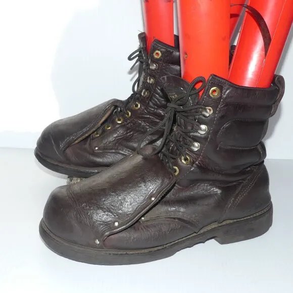 Men's Carolina Metguard steel toe work boot WP brown leather sz 10.5 D