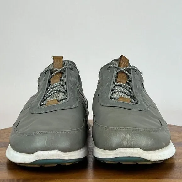 Mens FootJoy Stratos Gray Leather Spikeless‎ Golf Sneakers Shoes Size 14 W GUC