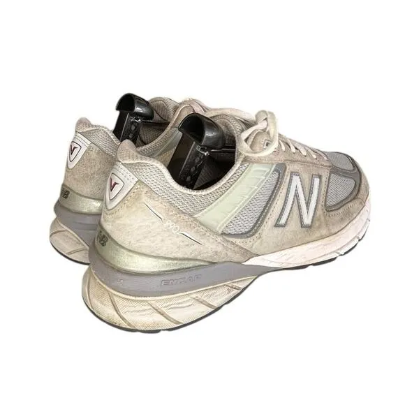 Mens New Balance 990V5 Running Shoes Size 10 Gray White
