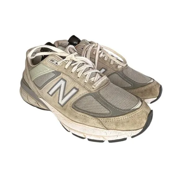 Mens New Balance 990V5 Running Shoes Size 10 Gray White