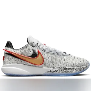 Men's Nike White Lebron XX 20 Low Top Baskrtball Shoes Men's Size 17