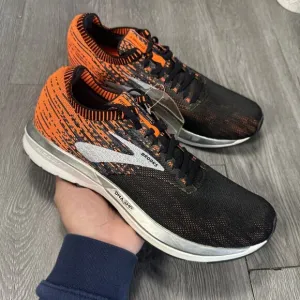 Men’s SAMPLE Brooks Ricochet DNA Knit Black Orange Running Shoes Size 9 NEW