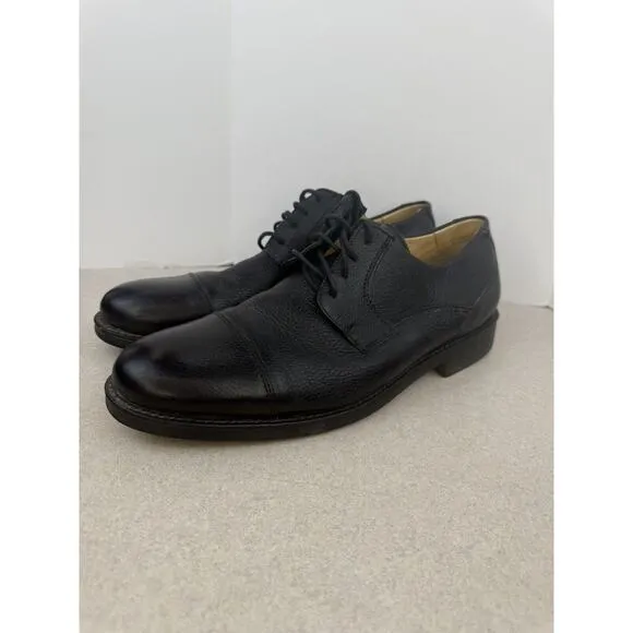 Men’s Studio Belvedere Black Leather Oxford Dress Shoes Size 9 D Brazil