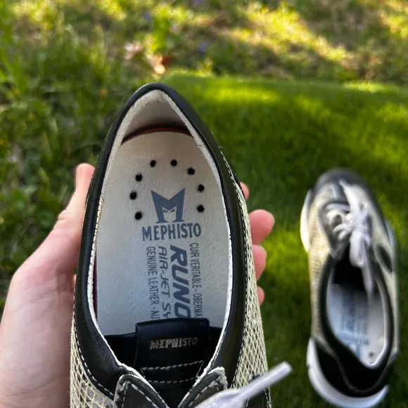 Mephisto Black and White Athletic Shoes