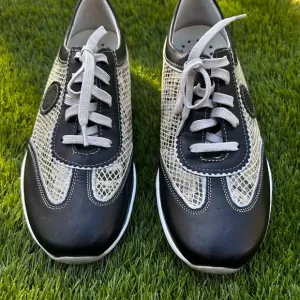 Mephisto Black and White Athletic Shoes
