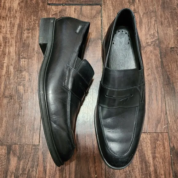Mephisto Kurtis Penny Loafers Men 11.5 Black Leather Slip on Comfort Shoes