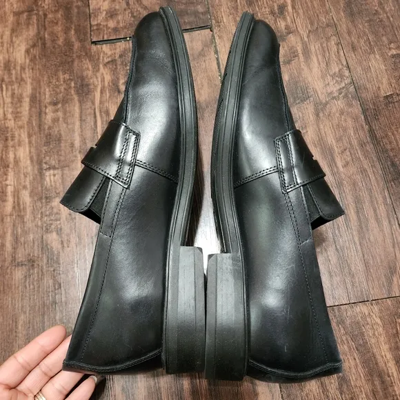 Mephisto Kurtis Penny Loafers Men 11.5 Black Leather Slip on Comfort Shoes