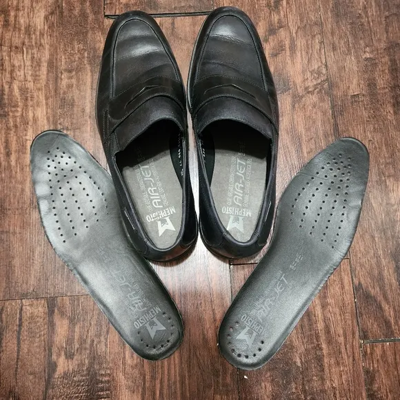 Mephisto Kurtis Penny Loafers Men 11.5 Black Leather Slip on Comfort Shoes