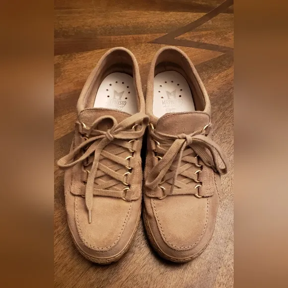 Mephisto Lady Originals Suede Walking Shoes - Tan, Women's Size 8.5 US