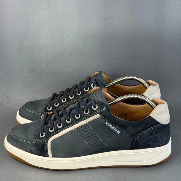 Mephisto Men's Harrison Navy Comfort Lace-Up Sneaker shoes size 10