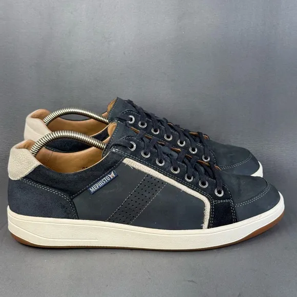 Mephisto Men's Harrison Navy Comfort Lace-Up Sneaker shoes size 10