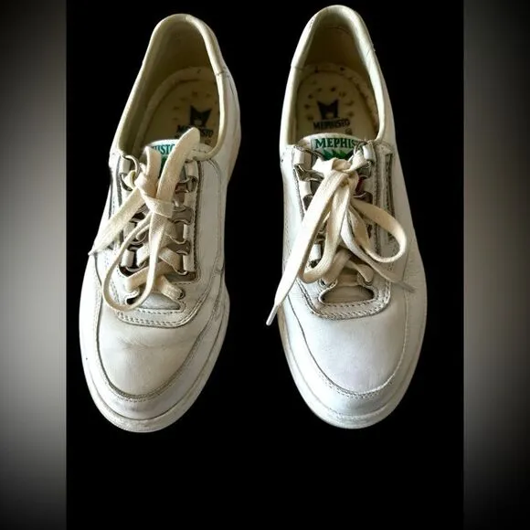 Mephisto Run offs Walking Shoes white leather size 6