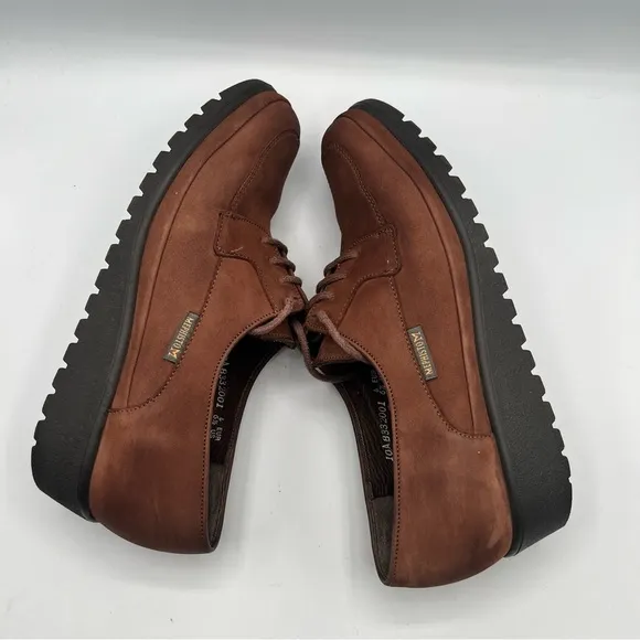 Mephisto Womens Moc Toe Lace Up Shoes Brown Nubuck Leather US 6.5