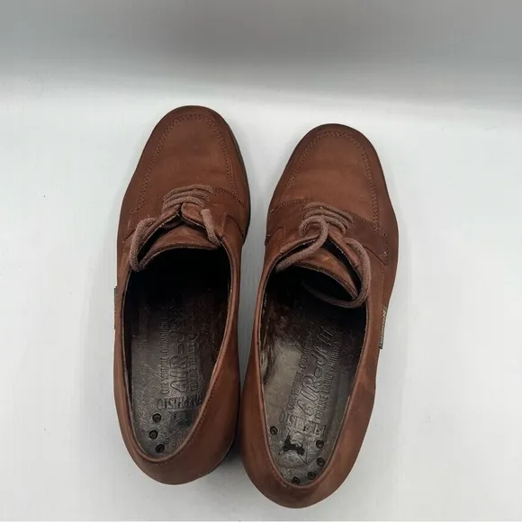 Mephisto Womens Moc Toe Lace Up Shoes Brown Nubuck Leather US 6.5