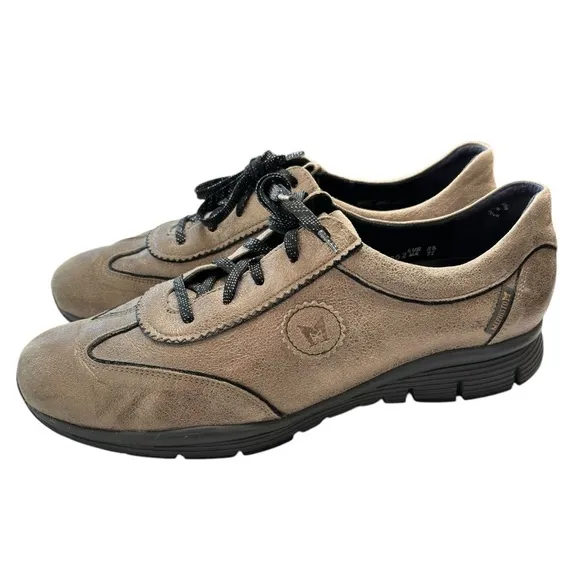 Mephisto Women's Yael Runoff Shoe Sz 11 Oxford Gold Tan Metallic Sneaker Comfort