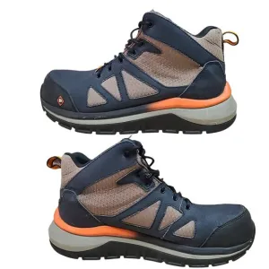Merrell Full Bench Carbon Toe  Blue Black Orange Lace Up Work Hiking Mid Boots 8