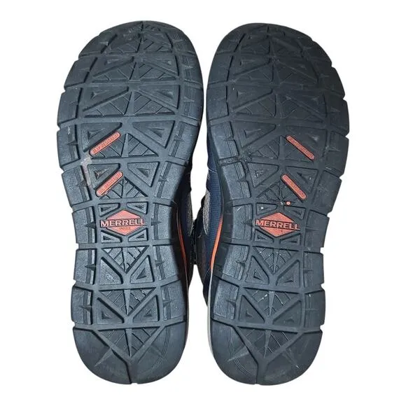 Merrell Full Bench Carbon Toe  Blue Black Orange Lace Up Work Hiking Mid Boots 8