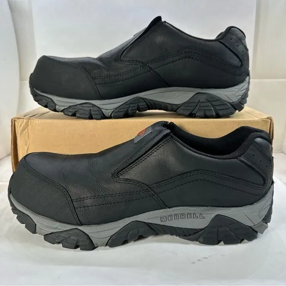 Merrell Moab Adventure Moc Carbon Fiber Toe Black Leather Low Boots Men Size 12