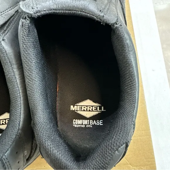 Merrell Moab Adventure Moc Carbon Fiber Toe Black Leather Low Boots Men Size 12