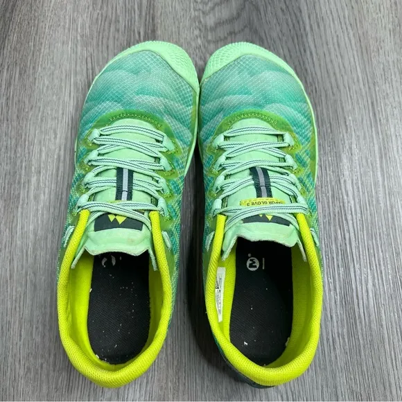 Merrell Vapor Glove 3 Barefoot Shoes Womens 6.5 Green Running Sneakers J12678