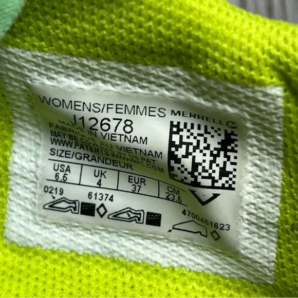 Merrell Vapor Glove 3 Barefoot Shoes Womens 6.5 Green Running Sneakers J12678