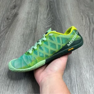 Merrell Vapor Glove 3 Barefoot Shoes Womens 6.5 Green Running Sneakers J12678
