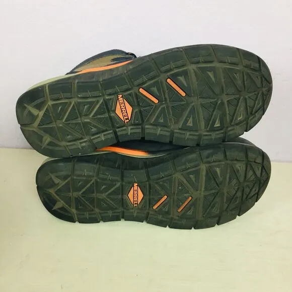 MERRELL Work Fullbench Speed Mid CF Black &amp; Orange J003321 Mens Boots Size 6 M