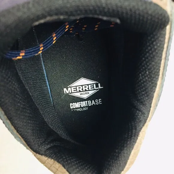 MERRELL Work Fullbench Speed Mid CF Black &amp; Orange J003321 Mens Boots Size 6 M