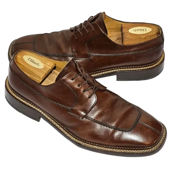 Mezlan Banderas Mens Shoes Size 10.5 M Square Split Toe Oxford Brown Leather