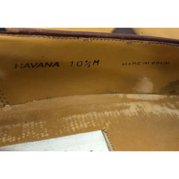 Mezlan Havana Loafer Men 10.5M Brown Leather Cap Toe Tassel Casual Slip-On Shoes