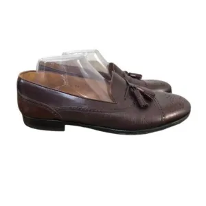 Mezlan Havana Loafer Men 10.5M Brown Leather Cap Toe Tassel Casual Slip-On Shoes