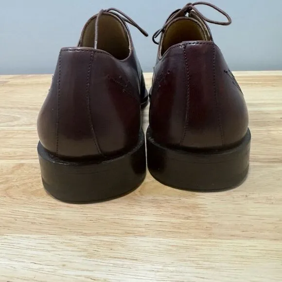 Mezlan Mens 11‎ M Brown Leather Lace Up Square Toe Derby Dress Shoes Oxblood