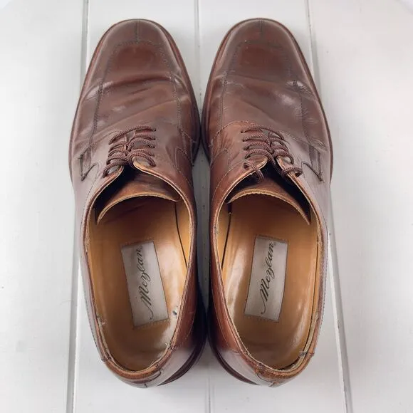 MEZLAN Mens Oxford Brown Leather Split Toe Lace Up Shoes FIORE Size 8.5M