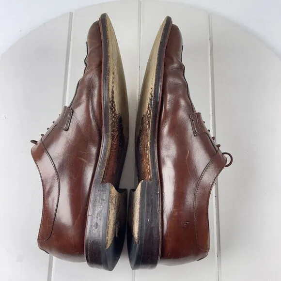 MEZLAN Mens Oxford Brown Leather Split Toe Lace Up Shoes FIORE Size 8.5M