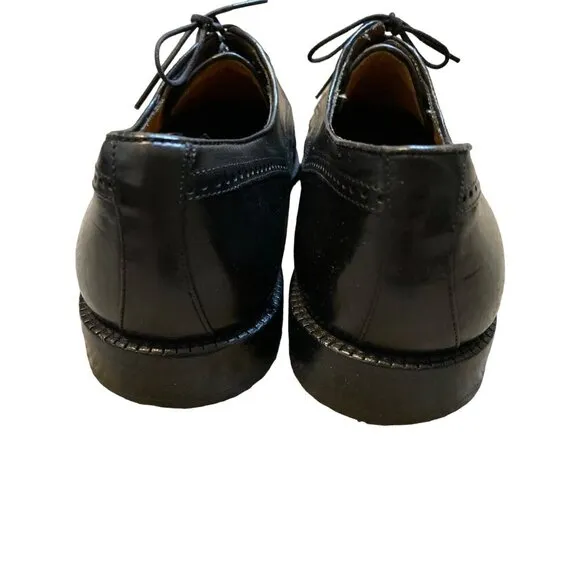 MEZLAN MEN'S VALENCIA BLACK CAP-TOE WOVEN LEATHER LACE-UP DRESS SHOES SZ 9