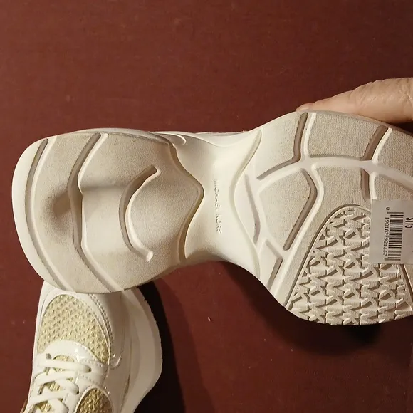 Michael Kors Tennis Shoes Gorgeous Gold And White Nwt Saving 105.00!