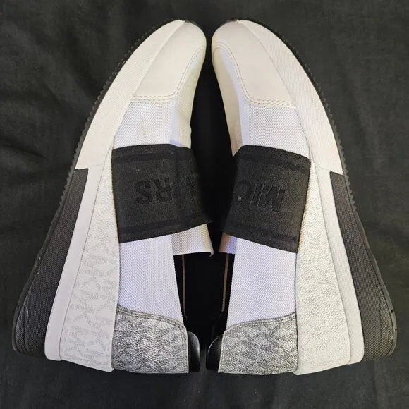 Michael Michael Kors Felix Nylon and Logo Trainer Shoes Size 8.5M  Black White