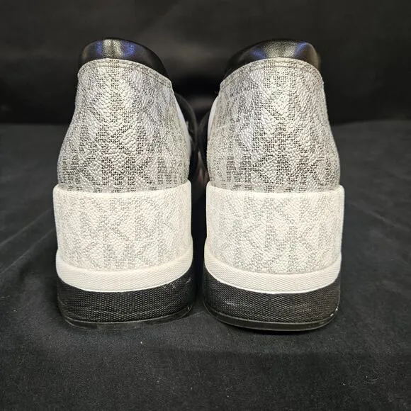 Michael Michael Kors Felix Nylon and Logo Trainer Shoes Size 8.5M  Black White