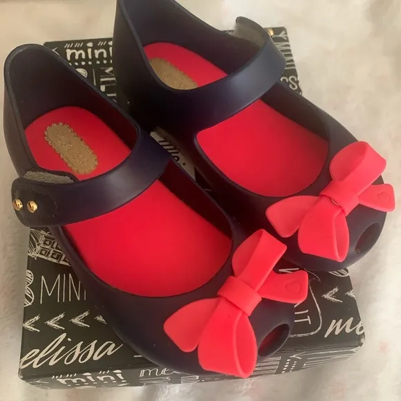 Mini Melissa pink and blue shoes  size 8